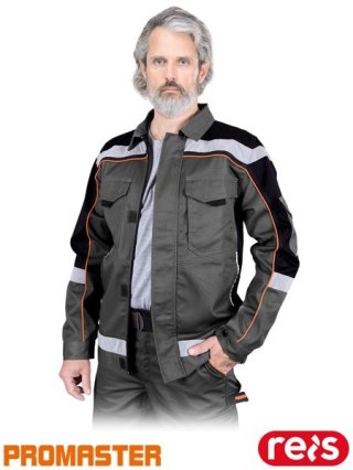 BLUZA OCHRONNA - 3XL - STALOWO-CZARNO-POMARAŃCZOWY