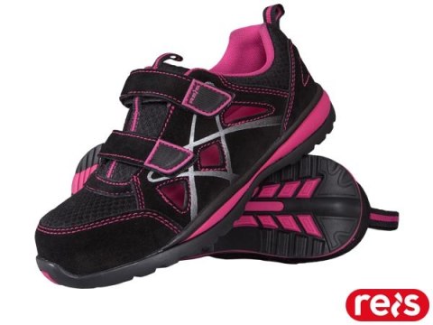 BUTY BEZPIECZNE - 36 - CZARNO-RÓŻOWY
