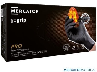 RĘKAWICE NITRYLOWE - M - CZARNY PGRIPGO BEZPUDROWE 50SZT