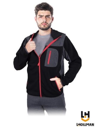 BLUZA OCHRONNA - 2XL - CZARNO-SZARO-CZERWONY