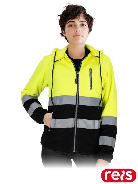 BLUZA OCHRONNA Z POLARU - XS - ŻÓŁTO-CZARNY