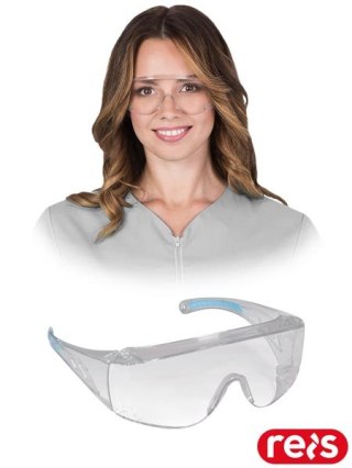 OKULARY OCHRONNE - uni - TRANSPARENTNO-JASNONIEBIESKI