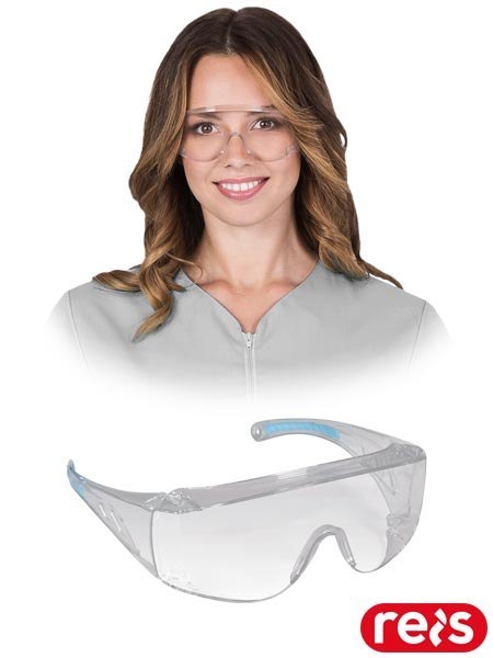 OKULARY OCHRONNE - uni - TRANSPARENTNO-JASNONIEBIESKI