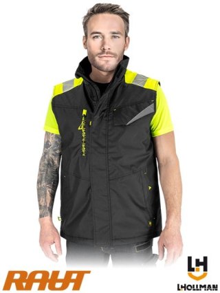 BEZRĘKAWNIK OCHRONNY OCIEPLANY - XL - CZARNO-ŻÓŁTY
