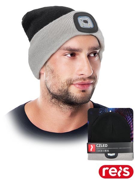 CZAPKA OCHRONNA OCIEPLANA - UNI - CZARNO-SZARY