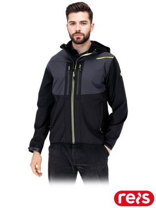KURTKA OCHRONNA - 2XL - CZARNO-SZARO-ŹÓŁTY