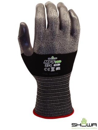RĘKAWICE OCHRONNE SHOWA MFT374 MIKROFIBRA I NYLON CZARNO-SZARE 12par rozm. L