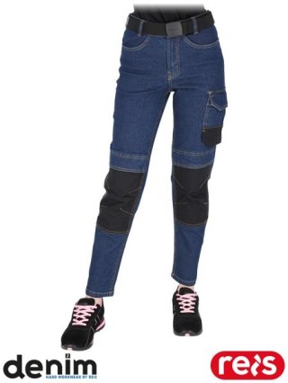 Damskie spodnie robocze jeans elastyczne r.42 Cordura nakolanniki monterskie BHP