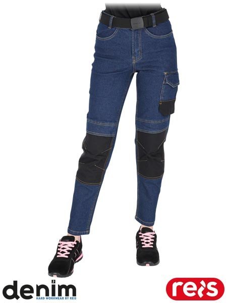 Damskie spodnie robocze jeans elastyczne r.46 Cordura nakolanniki monterskie BHP