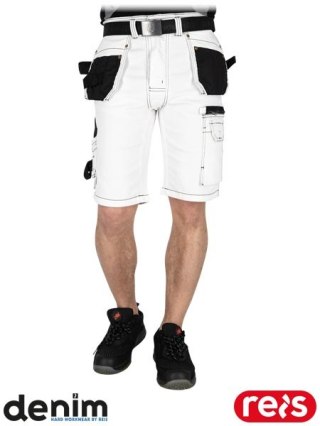 krótkie spodnie do pracy, szorty z kieszeniami, monterskie, dżinsowe 2XL