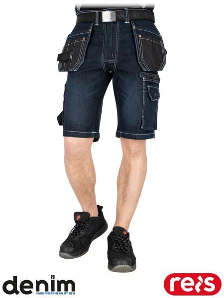 Spodenki robocze jeansowe, denim, elastyczne Cordura monterskie krótkie BHP S