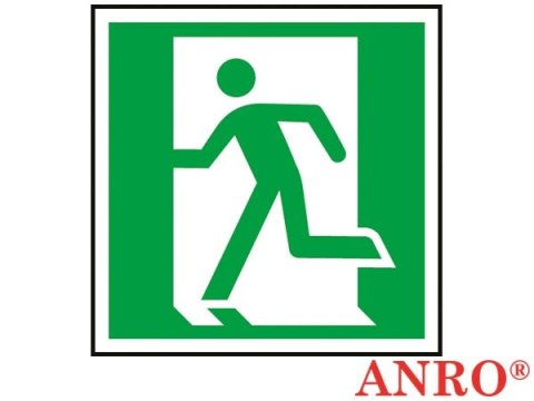 Naklejka samoprzylepna, Znak ewakuacyjny „Drzwi ewakuacyjne" ZNAK BEZPIECZEŃSTWA - 150x150 mm