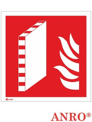 Znak ochrony ppoż. „Ściana oddzielenia przeciwpożarowego" ZNAK BEZPIECZEŃSTWA - 200x200 mm PŁYTA ŻÓŁTA
