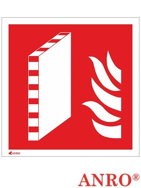 Znak ochrony ppoż. „Ściana oddzielenia przeciwpożarowego" ZNAK BEZPIECZEŃSTWA - 200x200 mm PŁYTA ŻÓŁTA