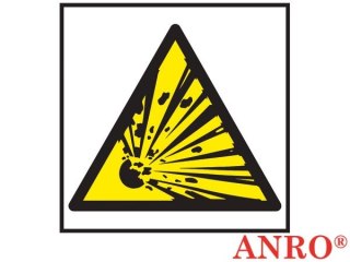 Znak ochrony ppoż. „Niebezpieczeństwo wybuchu materiały wybuchowe" ZNAK BEZPIECZEŃSTWA - 200x200 mm PŁYTA PCV