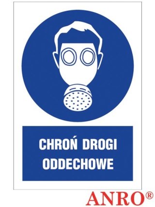 Znak BHP „Chroń drogi oddechowe" ZNAK BEZPIECZEŃSTWA - 200x300 mm PŁYTA PCV