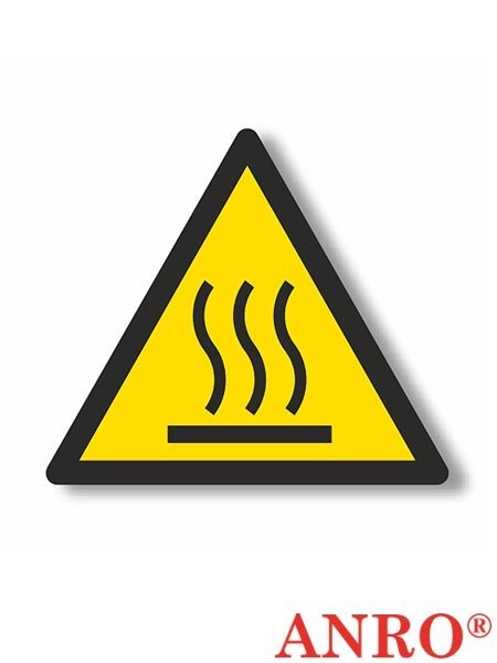 Znak podłogowy Ostrzeżenie przed gorącą powierzchnią ZNAK BEZPIECZEŃSTWA - 300x300x300 mm