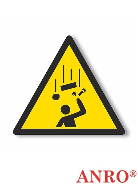 Znak podłogowy Ostrzeżenie przed spadającymi elementami ZNAK BEZPIECZEŃSTWA - 300x300x300 mm