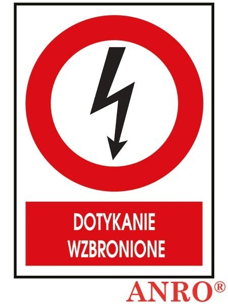 Naklejka samoprzylepna, znak elektryczny „Dotykanie wzbronione" ZNAK BEZPIECZEŃSTWA - 74x105 mm
