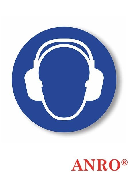 Znak podłogowy Stosuj ochronę słuchu ZNAK BEZPIECZEŃSTWA - fi 300 mm