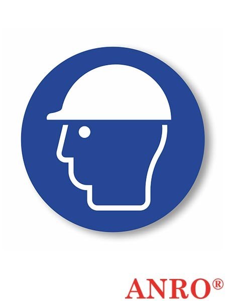 Znak podłogowy Chroń głowę ZNAK BEZPIECZEŃSTWA - fi 300 mm