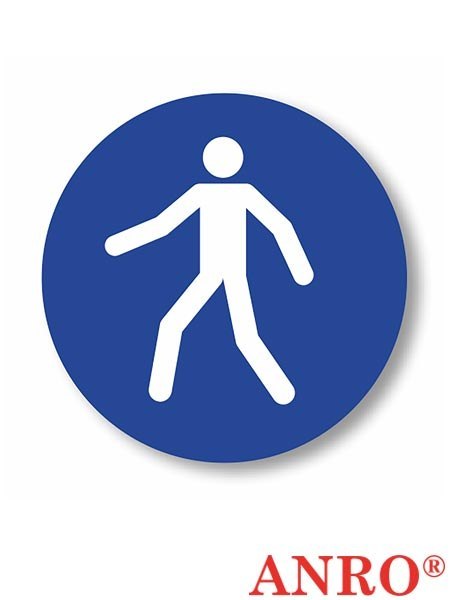 Znak podłogowy Przechodź w oznakowanym miejscu ZNAK BEZPIECZEŃSTWA - fi 300 mm