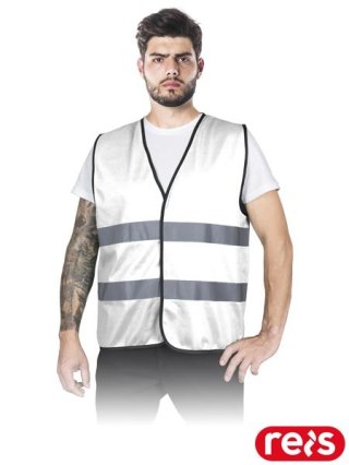 KAMIZELKA OSTRZEGAWCZA - 2XL - BIAŁY