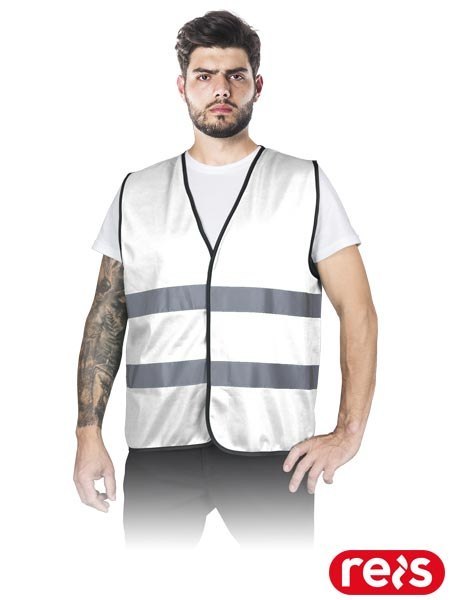KAMIZELKA OSTRZEGAWCZA - 2XL - BIAŁY