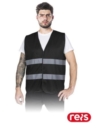 KAMIZELKA OSTRZEGAWCZA - 2XL - CZARNY