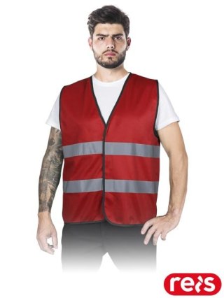 KAMIZELKA OSTRZEGAWCZA - 2XL - CZERWONY