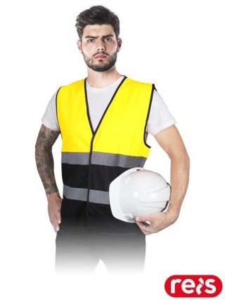 KAMIZELKA OSTRZEGAWCZA - L - ŻÓŁTO-CZARNY