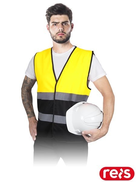 KAMIZELKA OSTRZEGAWCZA - L - ŻÓŁTO-CZARNY