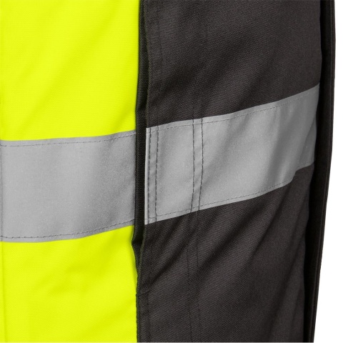 BEZRĘKAWNIK OCHRONNY OCIEPLANY, PASY ODBLASKOWE CZARNO-SELEDYNOWY