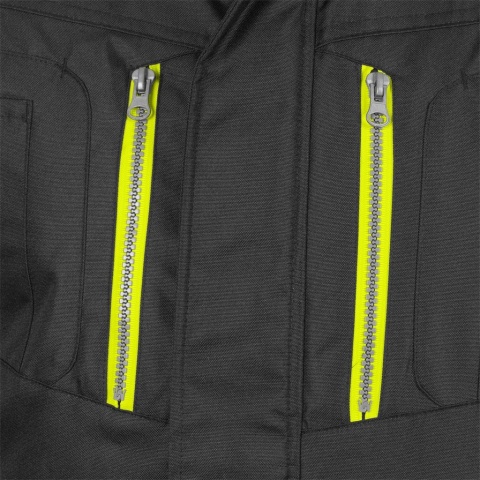 BEZRĘKAWNIK OCHRONNY OCIEPLANY, PASY ODBLASKOWE CZARNO-SELEDYNOWY