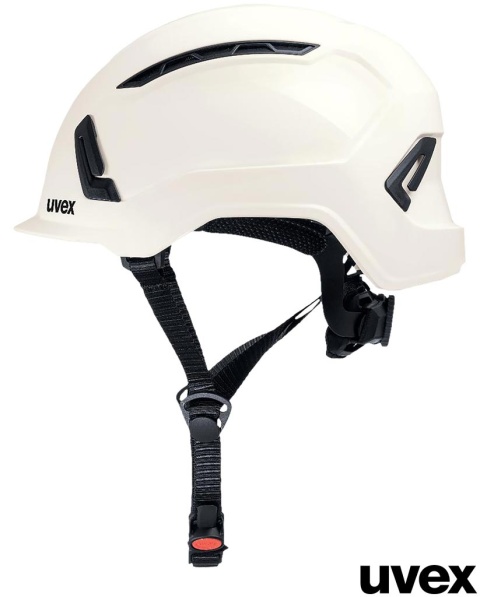 HEŁM OCHRONNY PRONAMIC ALPINE WENTYLOWANY, TWORZYWO ABS, KRÓTKI DASZEK, DO MOCOWANI ANAUSZNIKÓW, LATARKI, GOGLI, BIAŁY