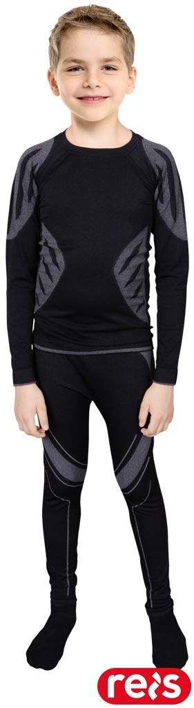 KOMPLET TERMOAKTYWNY BIELIZNA DLA DZIECI WARMKID CZARNO-SZARY