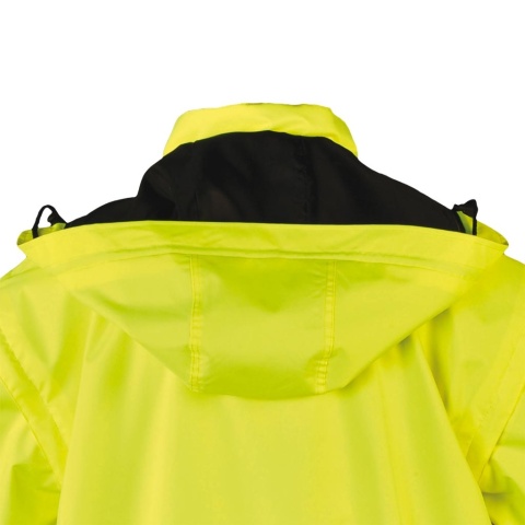 KURTKA OCHRONNA OCIEPLANA ODBLASKI VIBER 2W1 ODPINANE RĘKAWY POMARAŃCZOWO-GRANATOWA