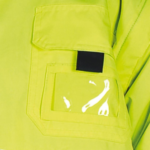 KURTKA OCHRONNA OCIEPLANA ODBLASKI VIBER 2W1 ODPINANE RĘKAWY POMARAŃCZOWO-GRANATOWA