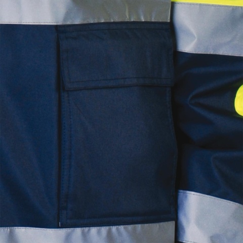 KURTKA OCHRONNA OCIEPLANA ODBLASKI VIBER 2W1 ODPINANE RĘKAWY POMARAŃCZOWO-GRANATOWA