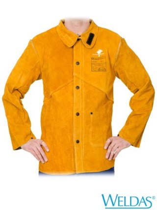 KURTKA OCHRONNA SKÓRZANA DLA SPAWACZY - 2XL - ŻÓŁTY