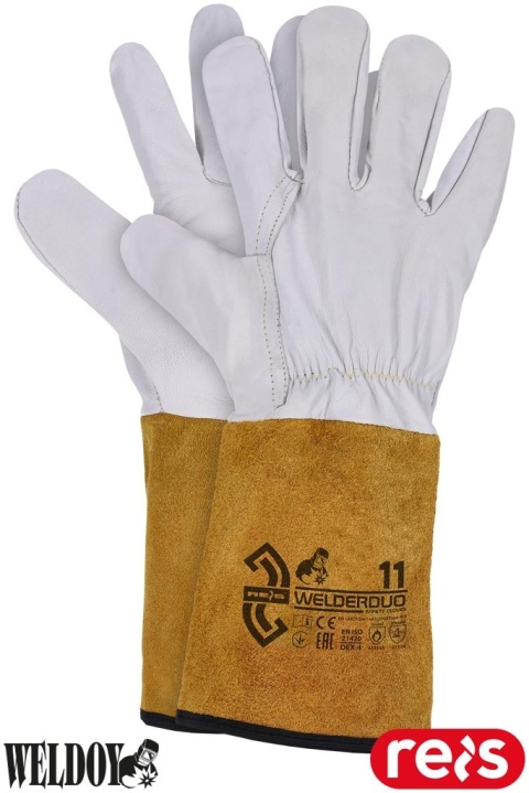 RĘKAWICE OCHRONNE SPAWALNICZE WELDERDUO SKÓRA BYDLĘCA I KOZIA NICI Z KEVLARU