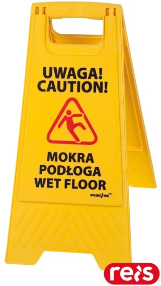 STOJAK Z INFORMACJĄ UWAGA MOKRA PODŁOGA