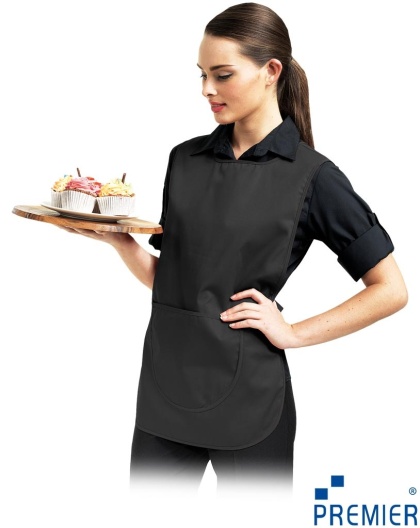 TUNIKA DAMSKA FARTUCH Z KIESZENIĄ CZARNY