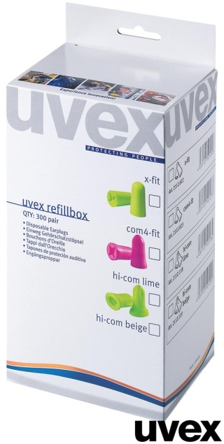 WKŁADKI PRZECIWHAŁASOWE UVEX X-FIT TECHNOLOGIA X-GRIP, SNR=37 dB 300PAR