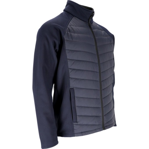 KURTKA PIKOWANA PRZEJŚCIOWA, OCHRONNA OCIEPLANA Z POLAREM, MĘSKA GRANATOWA