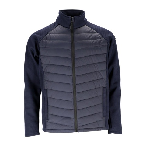 KURTKA PIKOWANA PRZEJŚCIOWA, OCHRONNA OCIEPLANA Z POLAREM, MĘSKA GRANATOWA