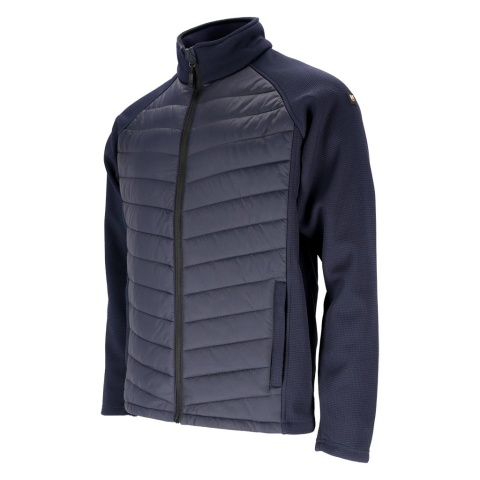 KURTKA PIKOWANA PRZEJŚCIOWA, OCHRONNA OCIEPLANA Z POLAREM, MĘSKA GRANATOWA