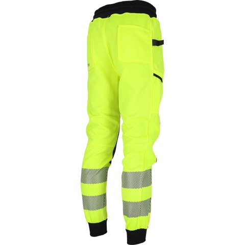 Spodnie dresowe ostrzegawcze fluo, pasy odblaskowe, rip-stop L