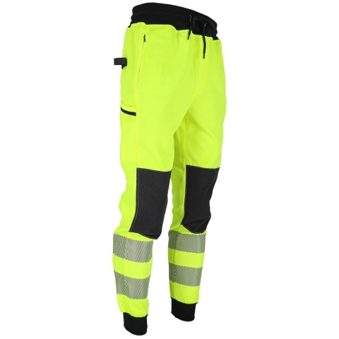 Spodnie dresowe ostrzegawcze fluo, pasy odblaskowe, rip-stop L