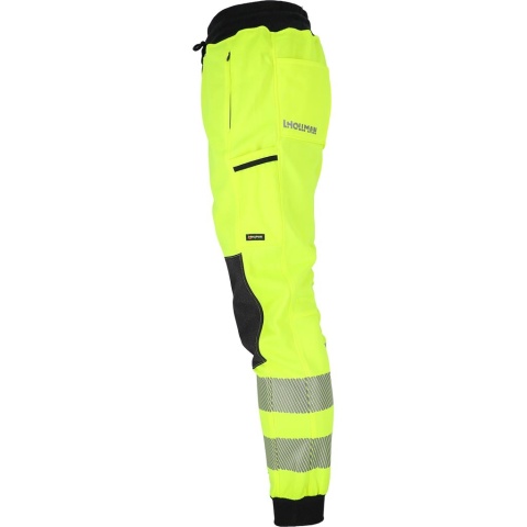 Spodnie dresowe ostrzegawcze fluo, pasy odblaskowe, rip-stop M